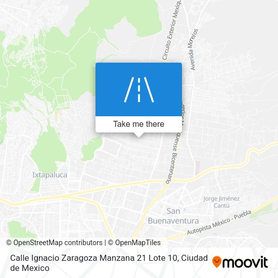 Mapa de Calle Ignacio Zaragoza Manzana 21 Lote 10