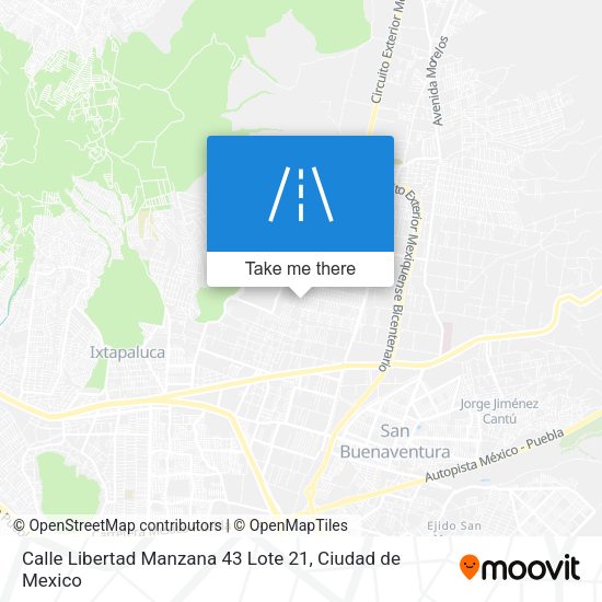 Mapa de Calle Libertad Manzana 43 Lote 21