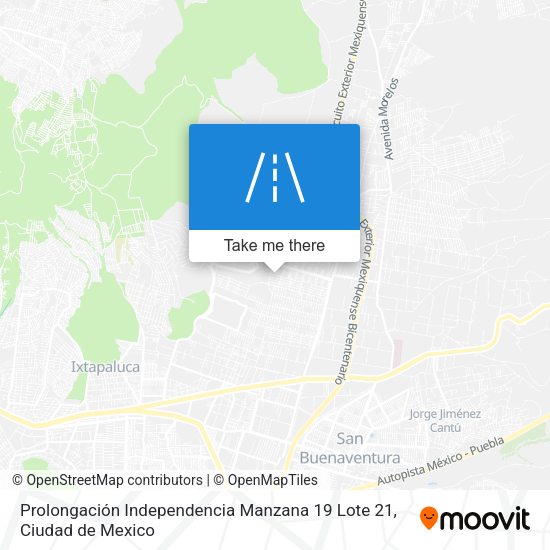 Mapa de Prolongación Independencia Manzana 19 Lote 21