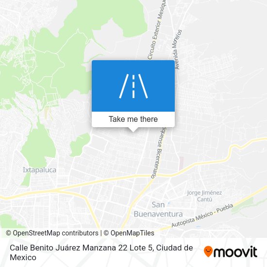 Mapa de Calle Benito Juárez Manzana 22 Lote 5