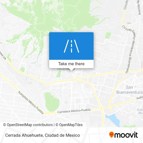 Cerrada Ahuehuete map