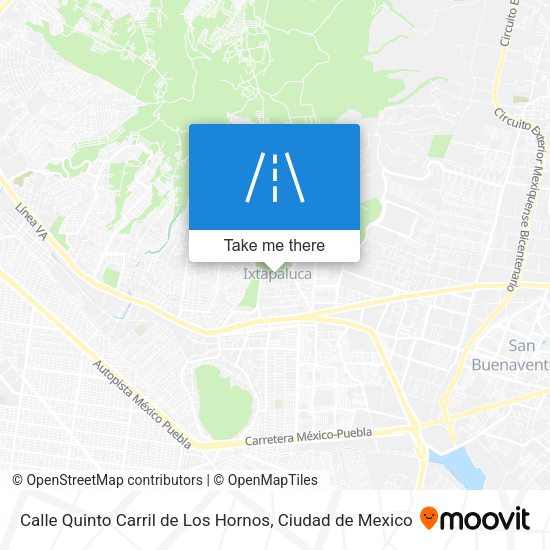 Mapa de Calle Quinto Carril de Los Hornos
