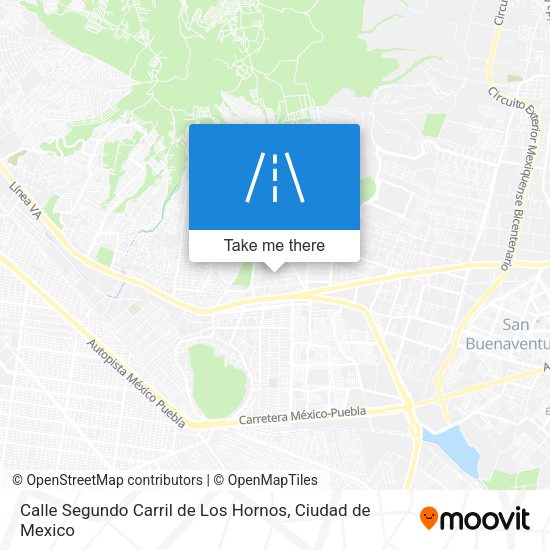 Mapa de Calle Segundo Carril de Los Hornos