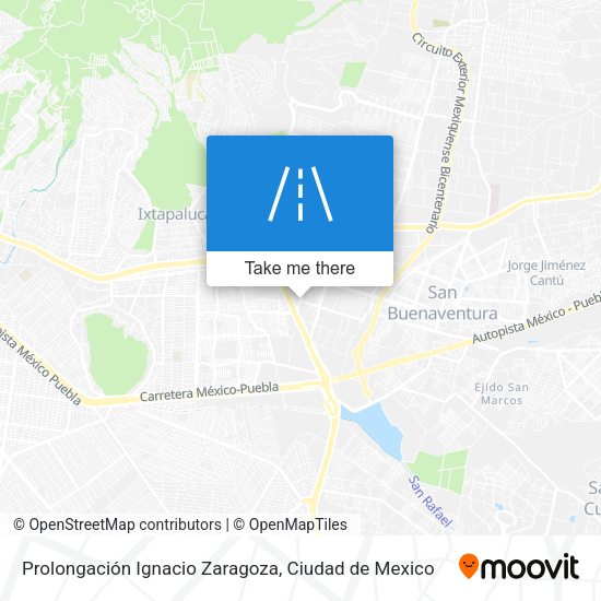 Prolongación Ignacio Zaragoza map