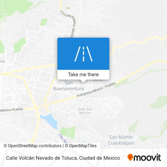Calle Volcán Nevado de Toluca map