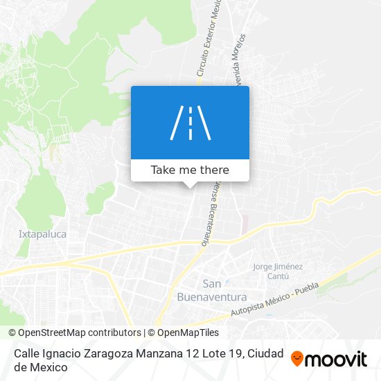 Mapa de Calle Ignacio Zaragoza Manzana 12 Lote 19