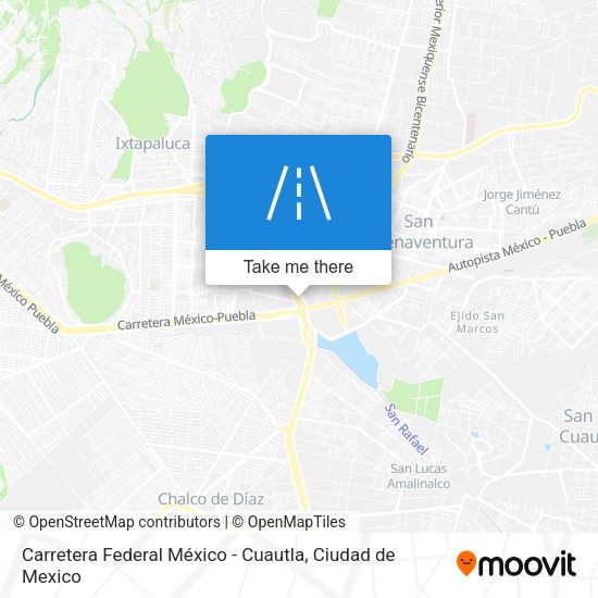 Carretera Federal México - Cuautla map