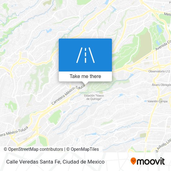 Calle Veredas Santa Fe map