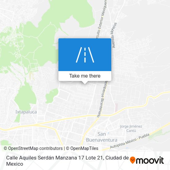 Mapa de Calle Aquiles Serdán Manzana 17 Lote 21