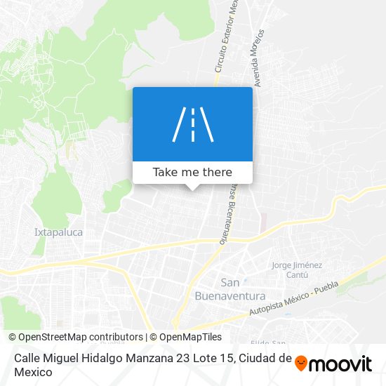 Mapa de Calle Miguel Hidalgo Manzana 23 Lote 15