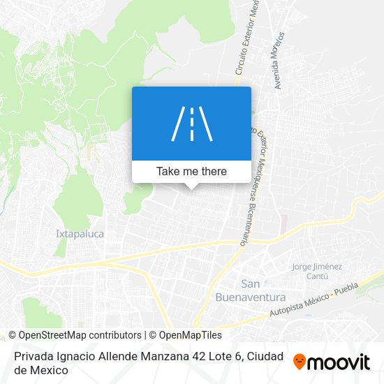 Privada Ignacio Allende Manzana 42 Lote 6 map