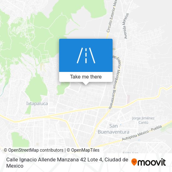 Calle Ignacio Allende Manzana 42 Lote 4 map