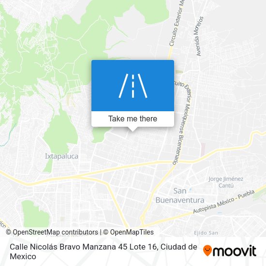 Calle Nicolás Bravo Manzana 45 Lote 16 map