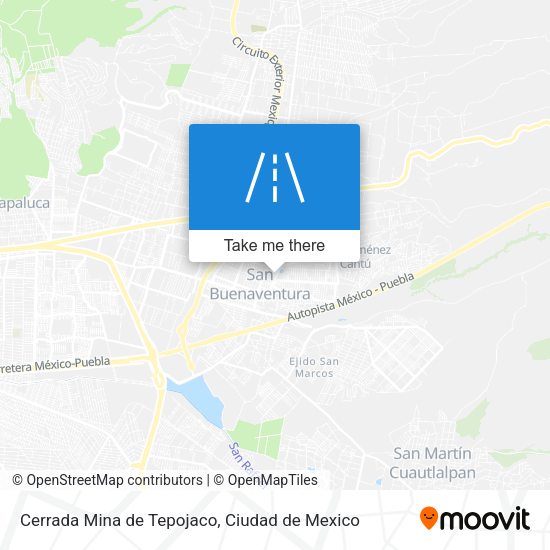 Cerrada Mina de Tepojaco map