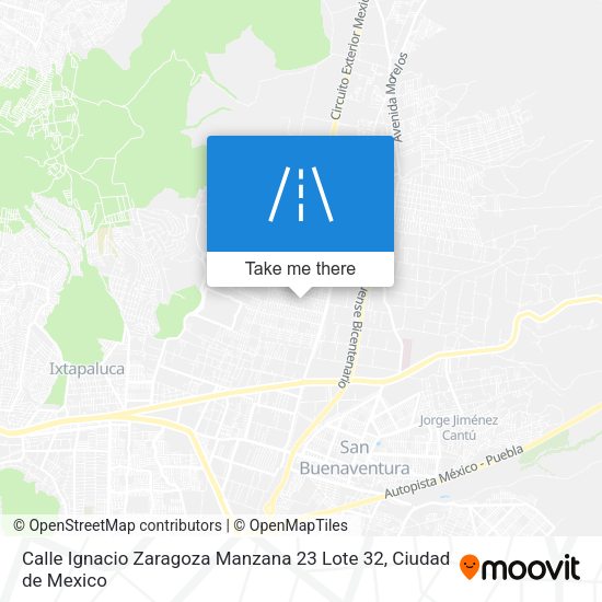 Mapa de Calle Ignacio Zaragoza Manzana 23 Lote 32