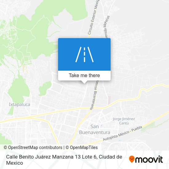 Calle Benito Juárez Manzana 13 Lote 6 map