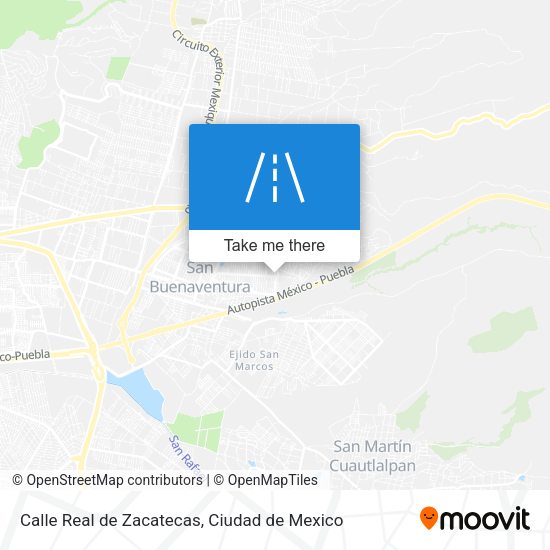 Calle Real de Zacatecas map