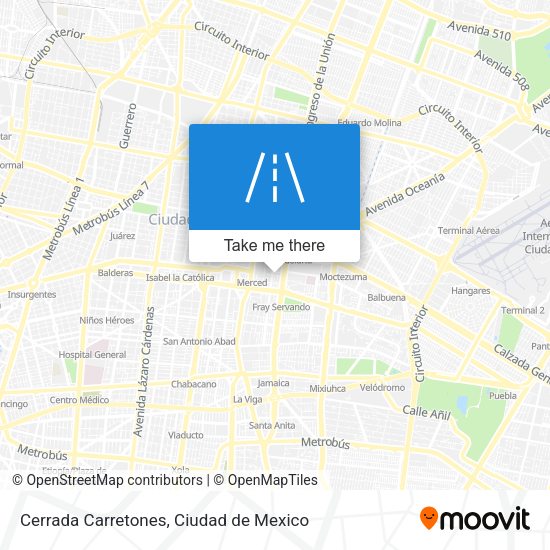 Mapa de Cerrada Carretones