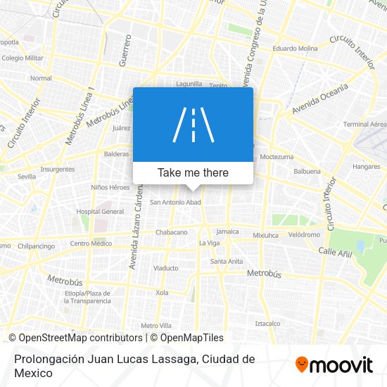 Prolongación Juan Lucas Lassaga map