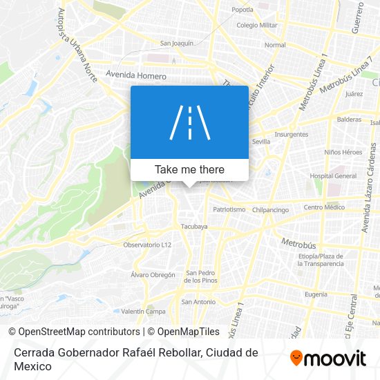 Mapa de Cerrada Gobernador Rafaél Rebollar