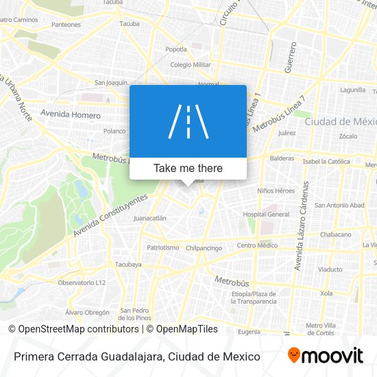 Primera Cerrada Guadalajara map