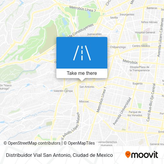 Distribuidor Vial San Antonio map