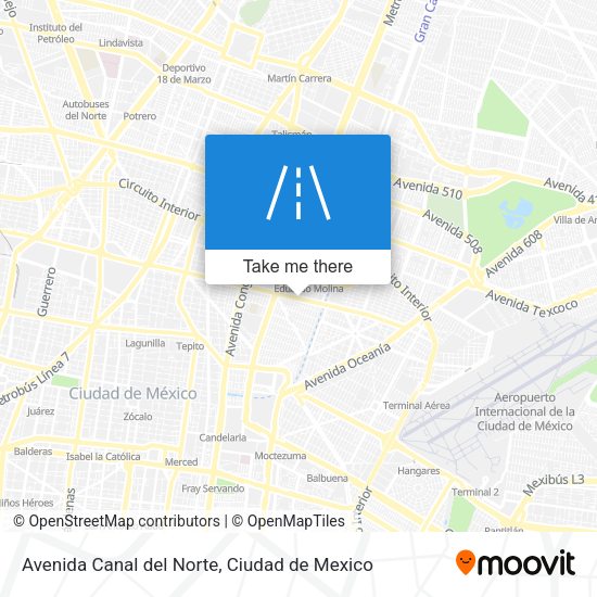 Mapa de Avenida Canal del Norte