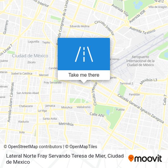 Lateral Norte Fray Servando Teresa de Mier map