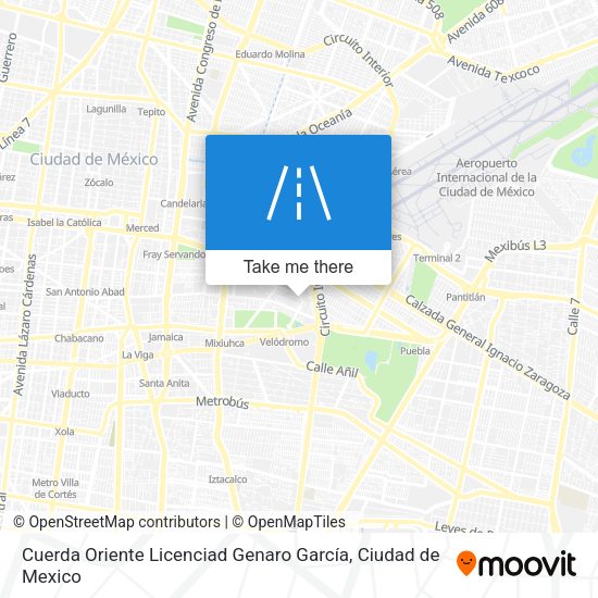 Cuerda Oriente Licenciad Genaro García map