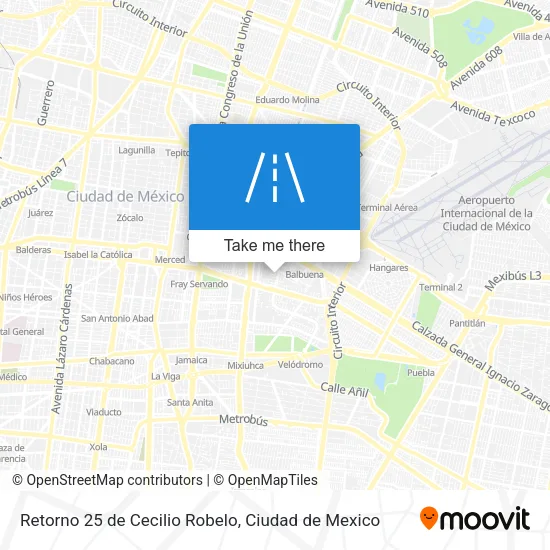 Retorno 25 de Cecilio Robelo map