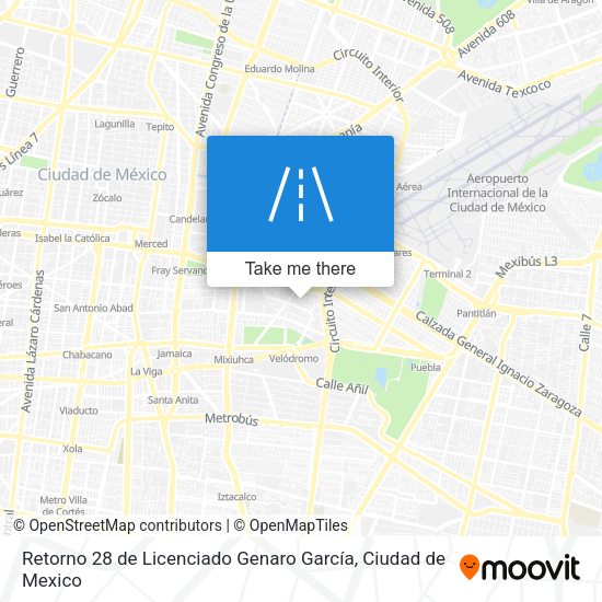 Retorno 28 de Licenciado Genaro García map