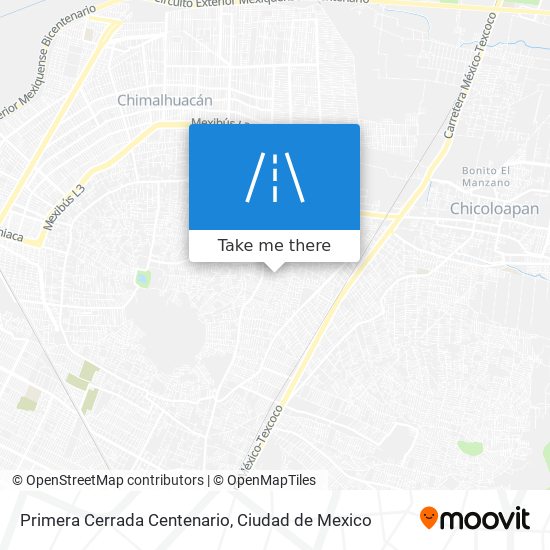 Primera Cerrada Centenario map