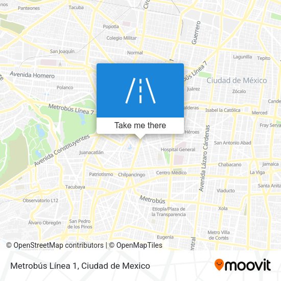 Mapa de Metrobús Línea 1
