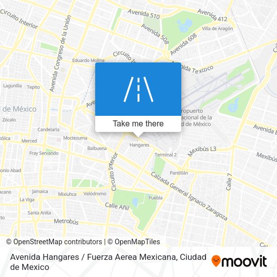 Avenida Hangares / Fuerza Aerea Mexicana map
