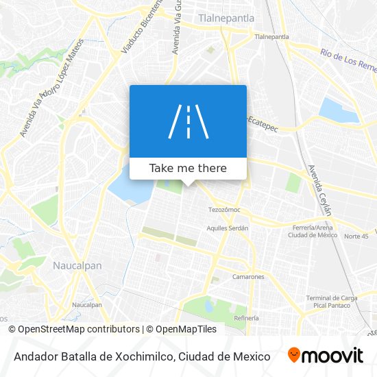 Andador Batalla de Xochimilco map