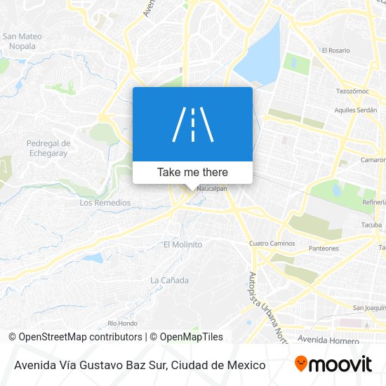 Avenida Vía Gustavo Baz Sur map