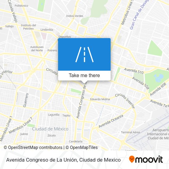 Mapa de Avenida Congreso de La Unión