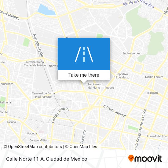 Mapa de Calle Norte 11 A