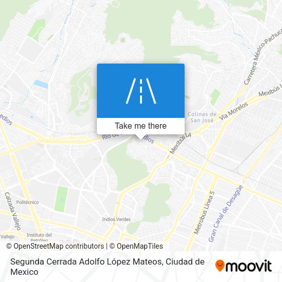 Mapa de Segunda Cerrada Adolfo López Mateos