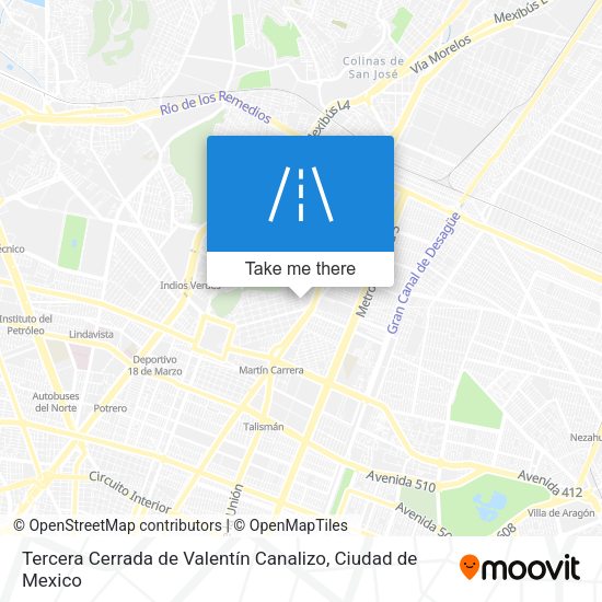 Mapa de Tercera Cerrada de Valentín Canalizo