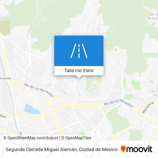 Mapa de Segunda Cerrada Miguel Alemán