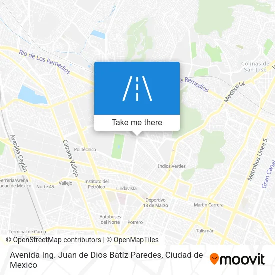 Avenida Ing. Juan de Dios Batíz Paredes map
