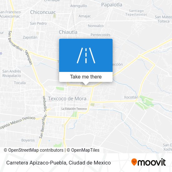 Carretera Apizaco-Puebla map