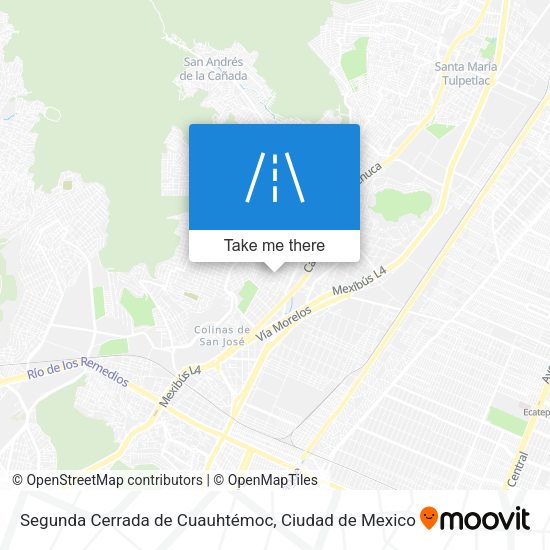 Mapa de Segunda Cerrada de Cuauhtémoc