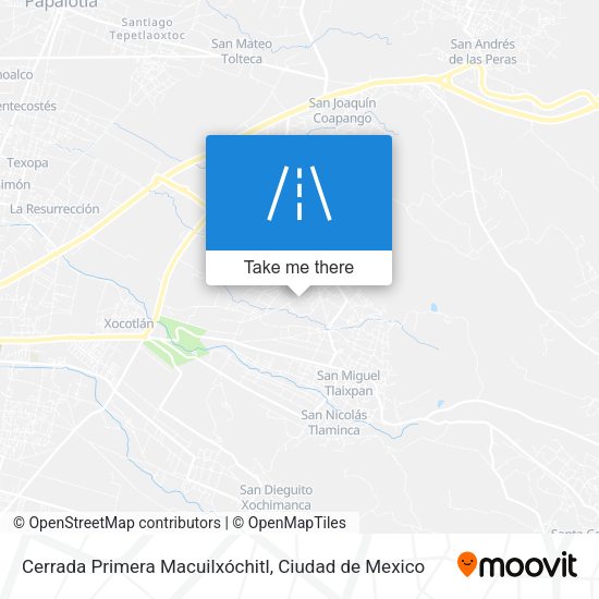 Cerrada Primera Macuilxóchitl map