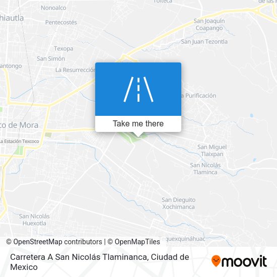 Carretera A San Nicolás Tlaminanca map