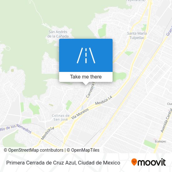 Mapa de Primera Cerrada de Cruz Azul