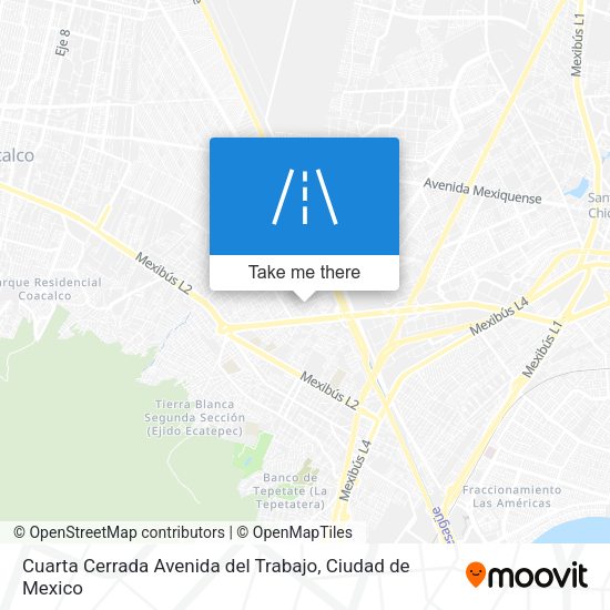 Mapa de Cuarta Cerrada Avenida del Trabajo