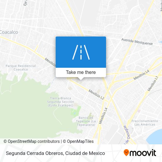 Mapa de Segunda Cerrada Obreros