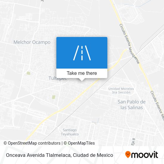 Onceava Avenida Tlalmelaca map